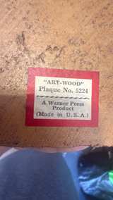 Warner press plaque no 5224 USA - Image 2