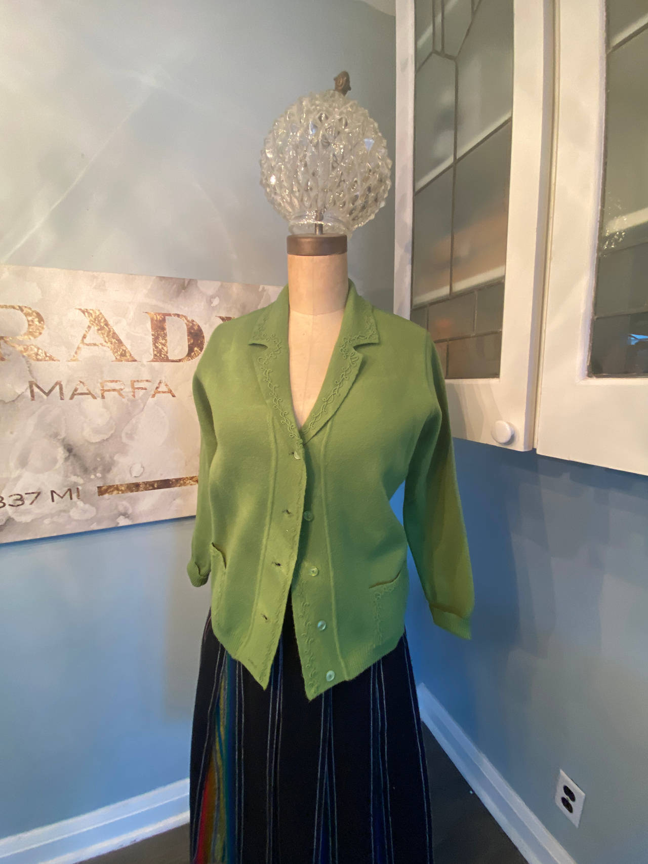 Vintage Green Cardigan Sweater