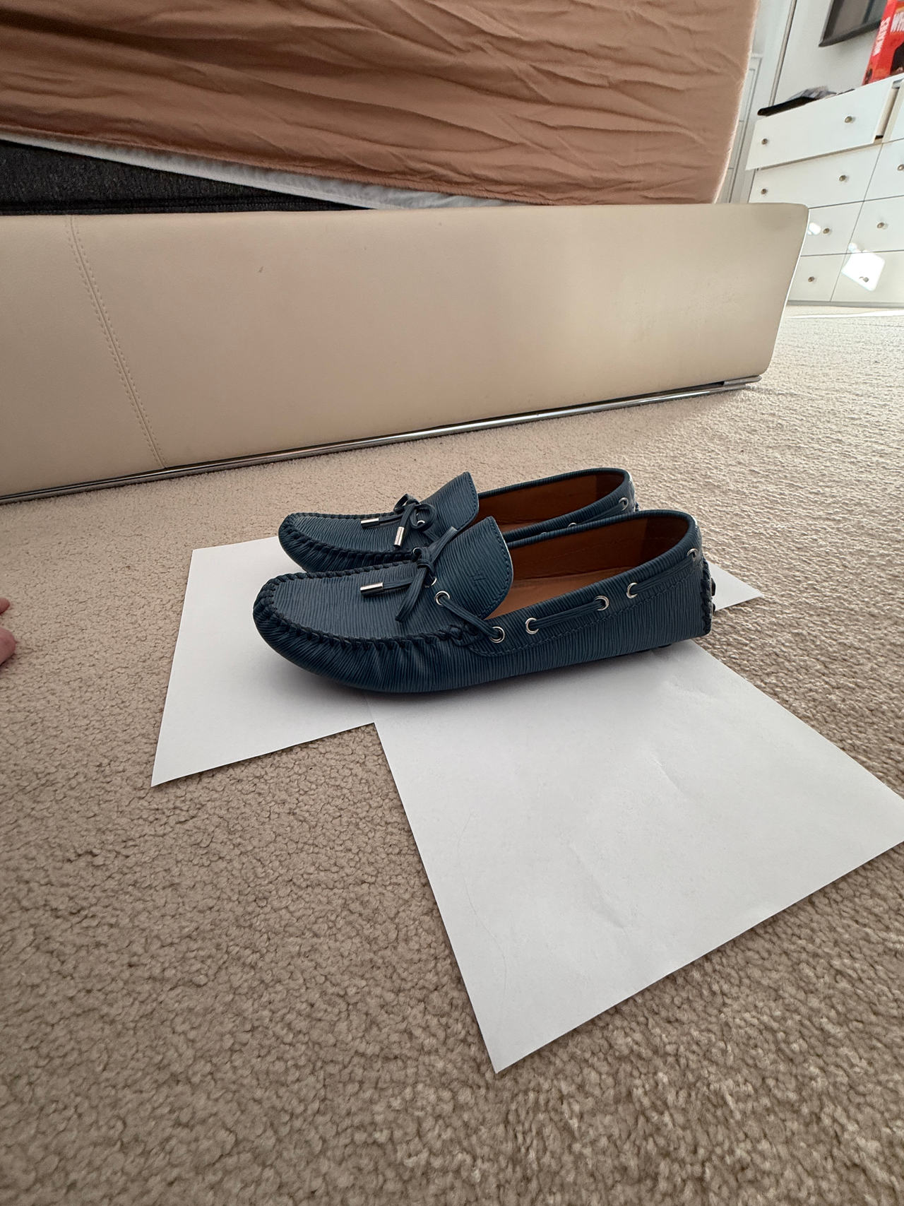 Louis Vuitton Hockenheim Moccasin Blue Epi Leather