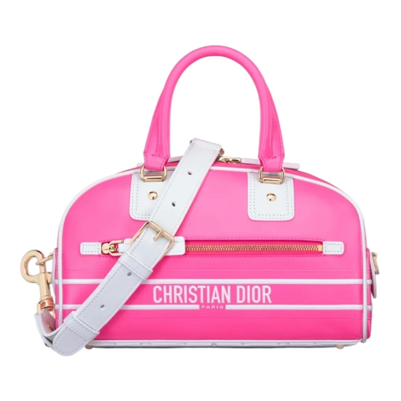 Christian Dior Small Hot Pink Dior Vibe Zip Bowling Bag