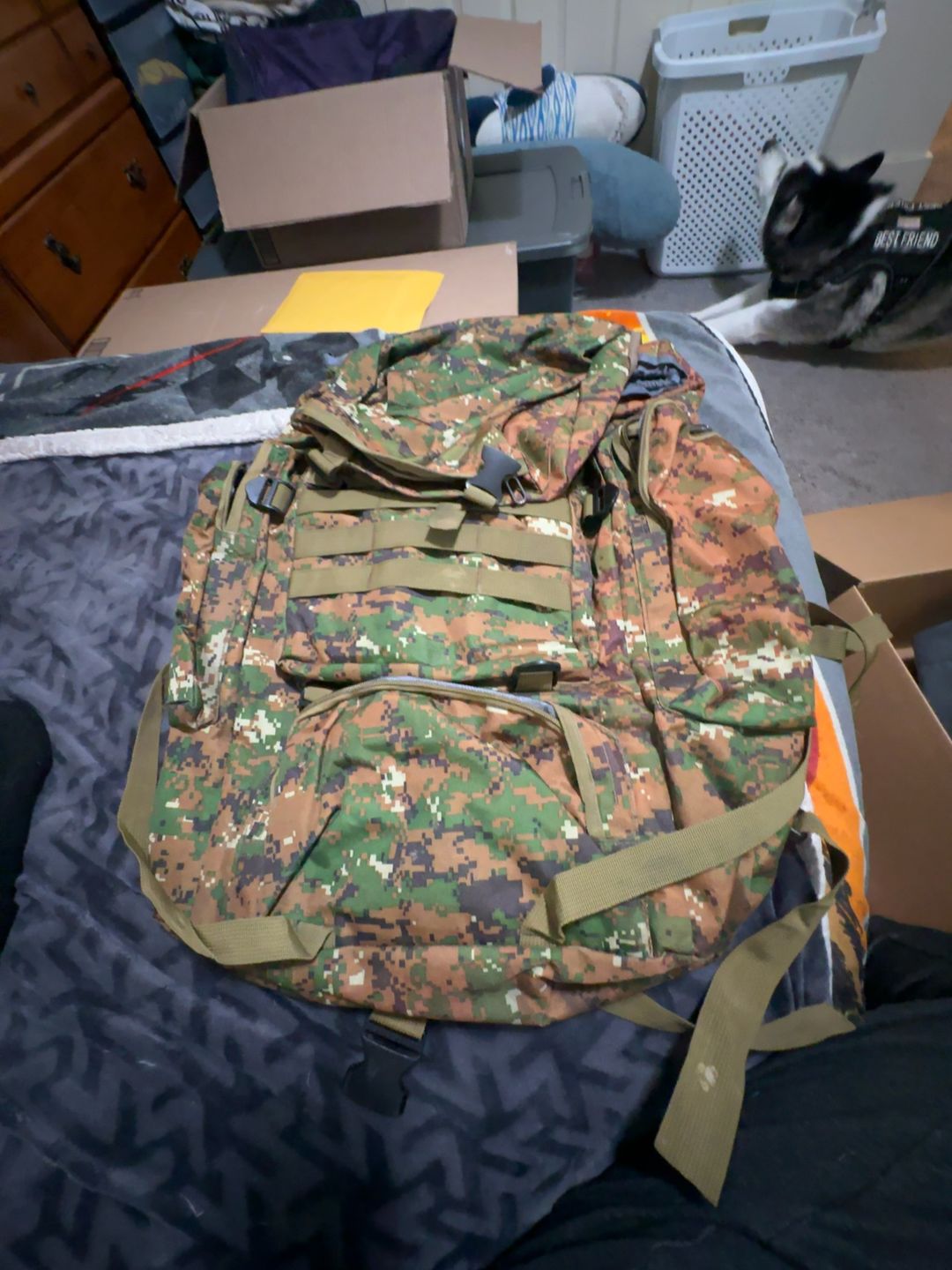 90L Digital Woodland Tactical Backpack