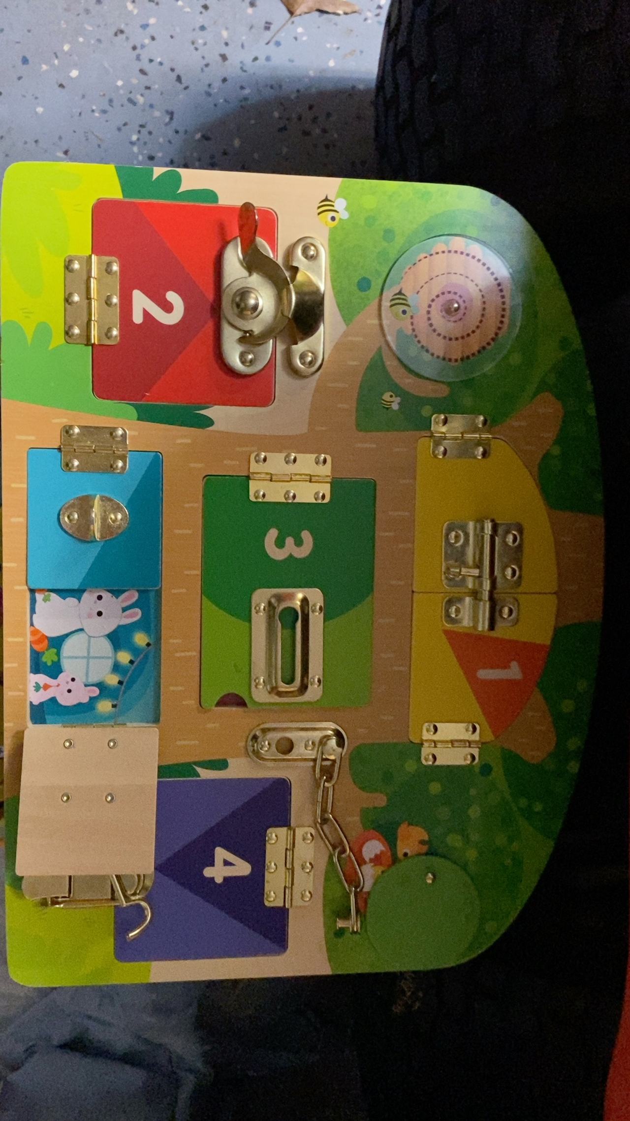 Battat Wooden Lock & Latch Board Natural Wood