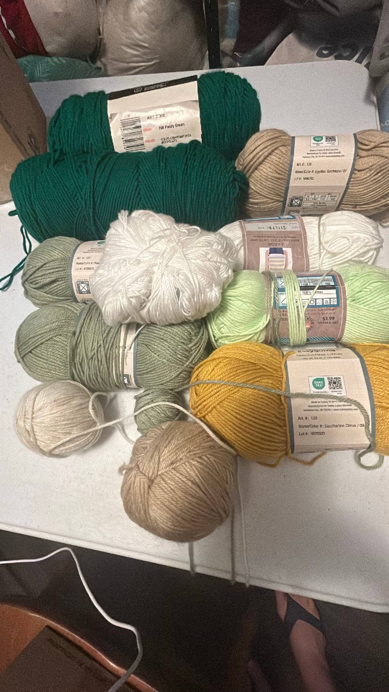 Bundle of colors with some new including Red Heart Super Saver Yarn