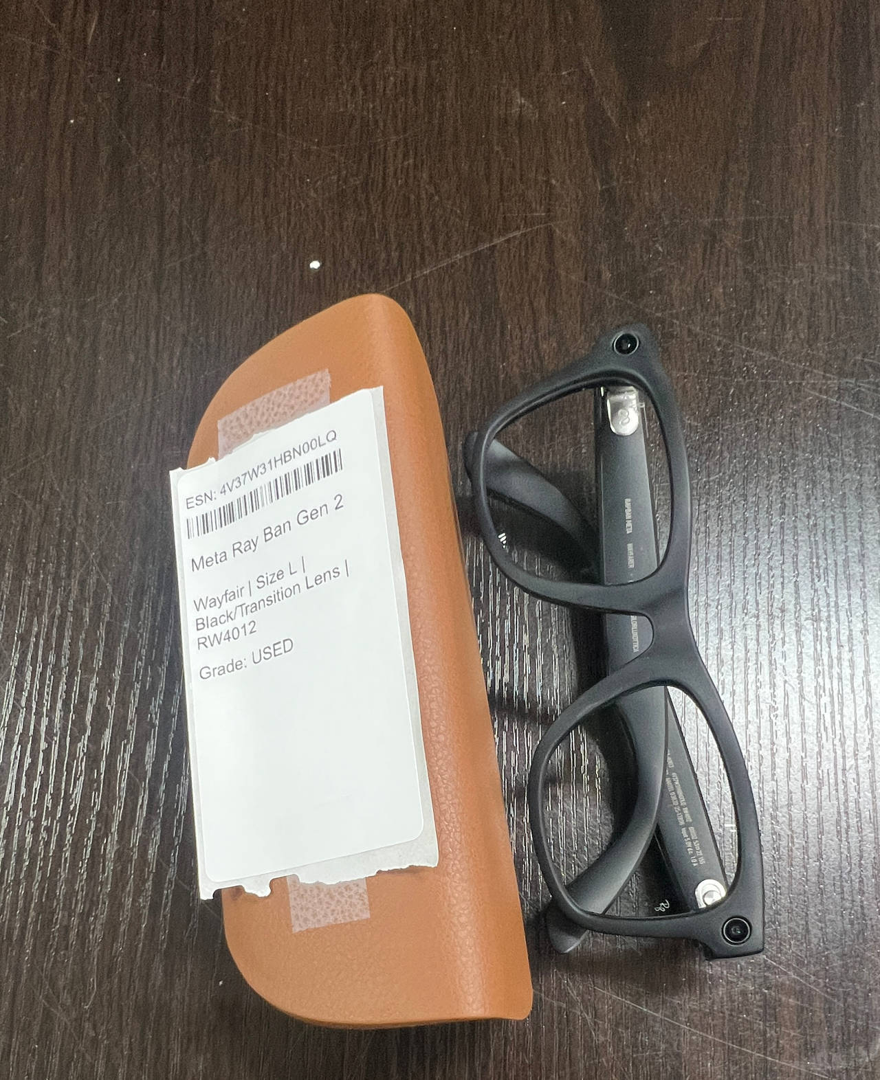 Ray-Ban Meta Wayfarer Smart Glasses Black Transition Lens Size L