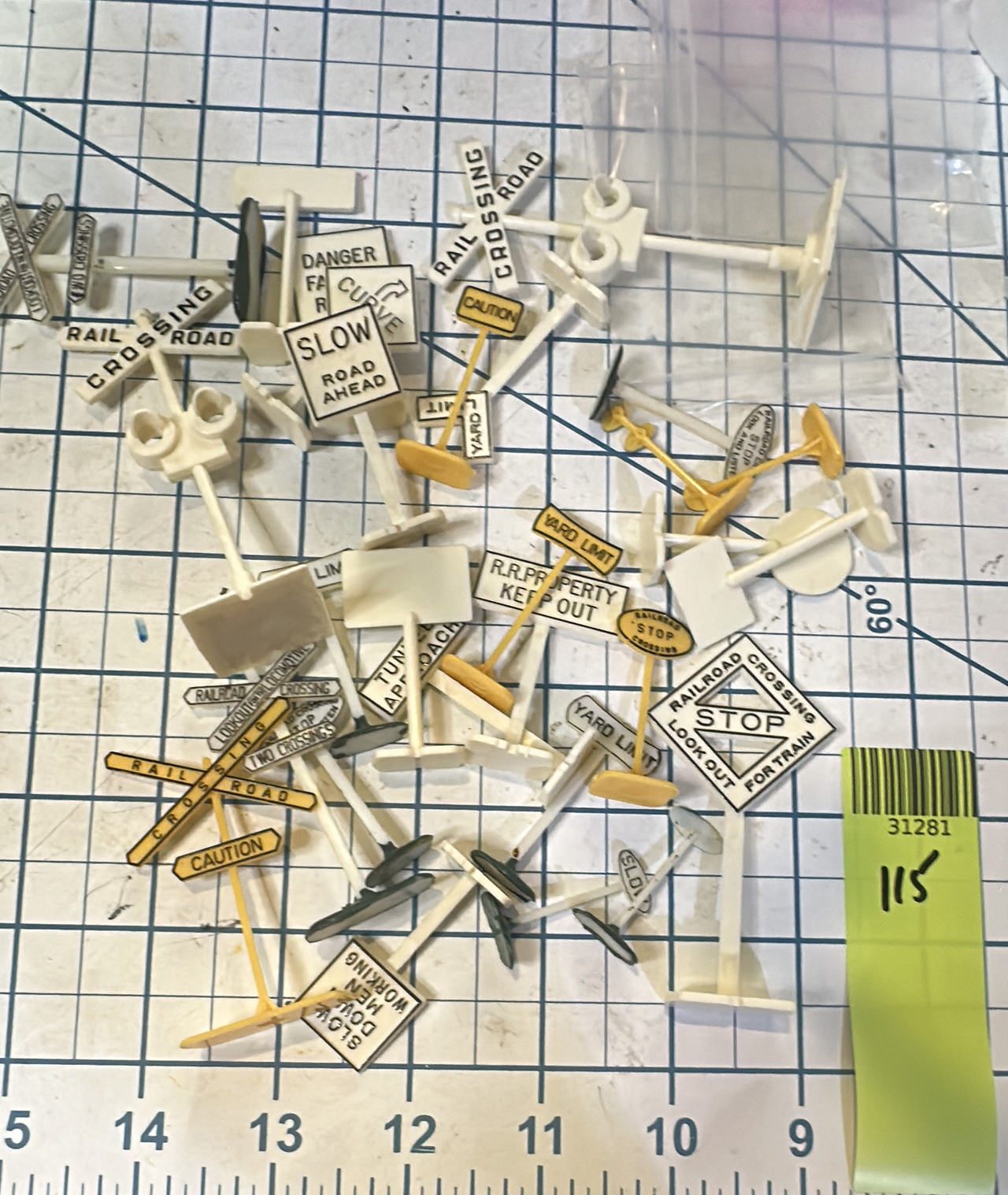 Life-Like HO Scale Railroad Signs Lot