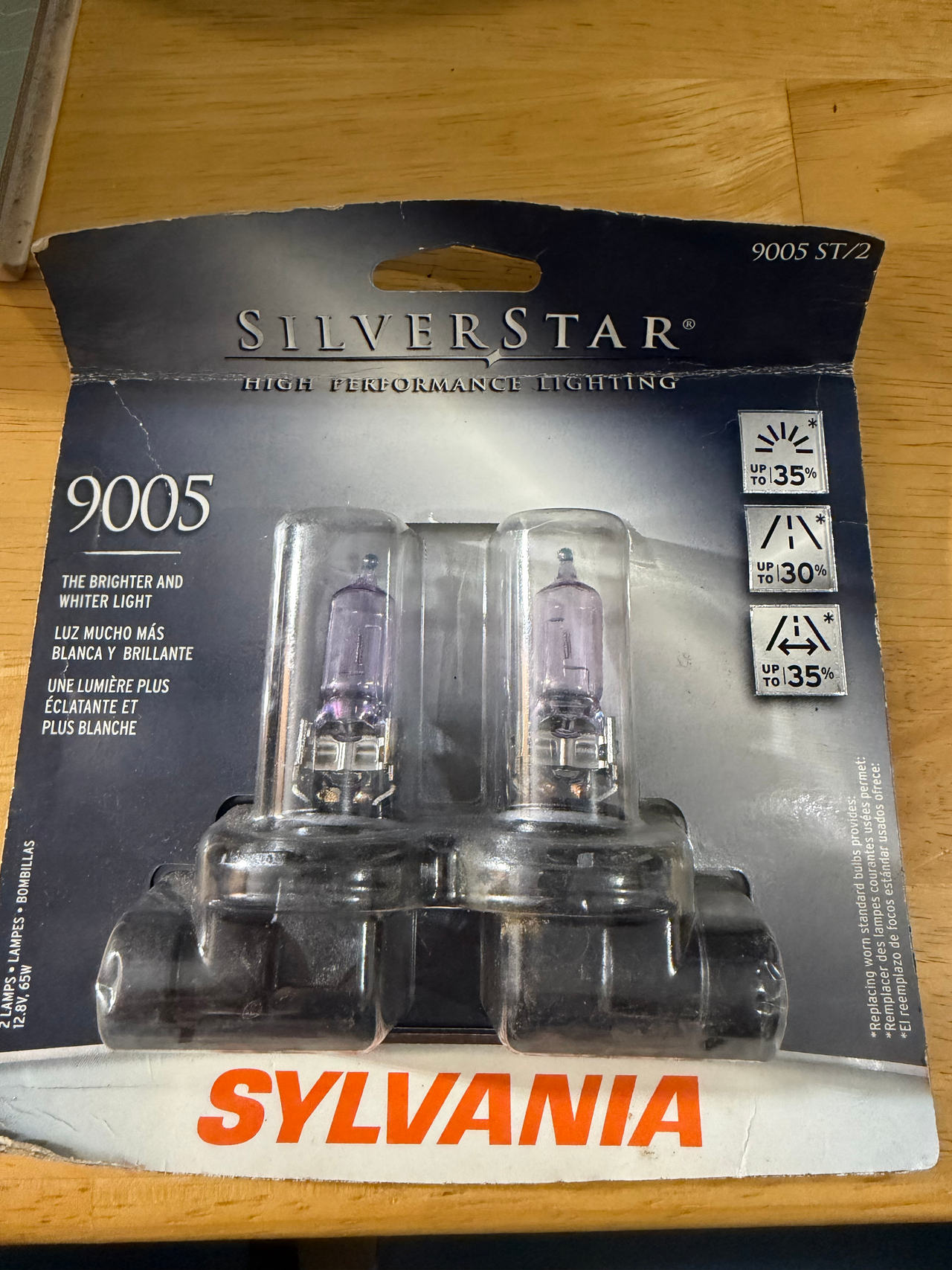 Sylvania SilverStar 9005 Halogen Headlight Bulb, 2 Pack