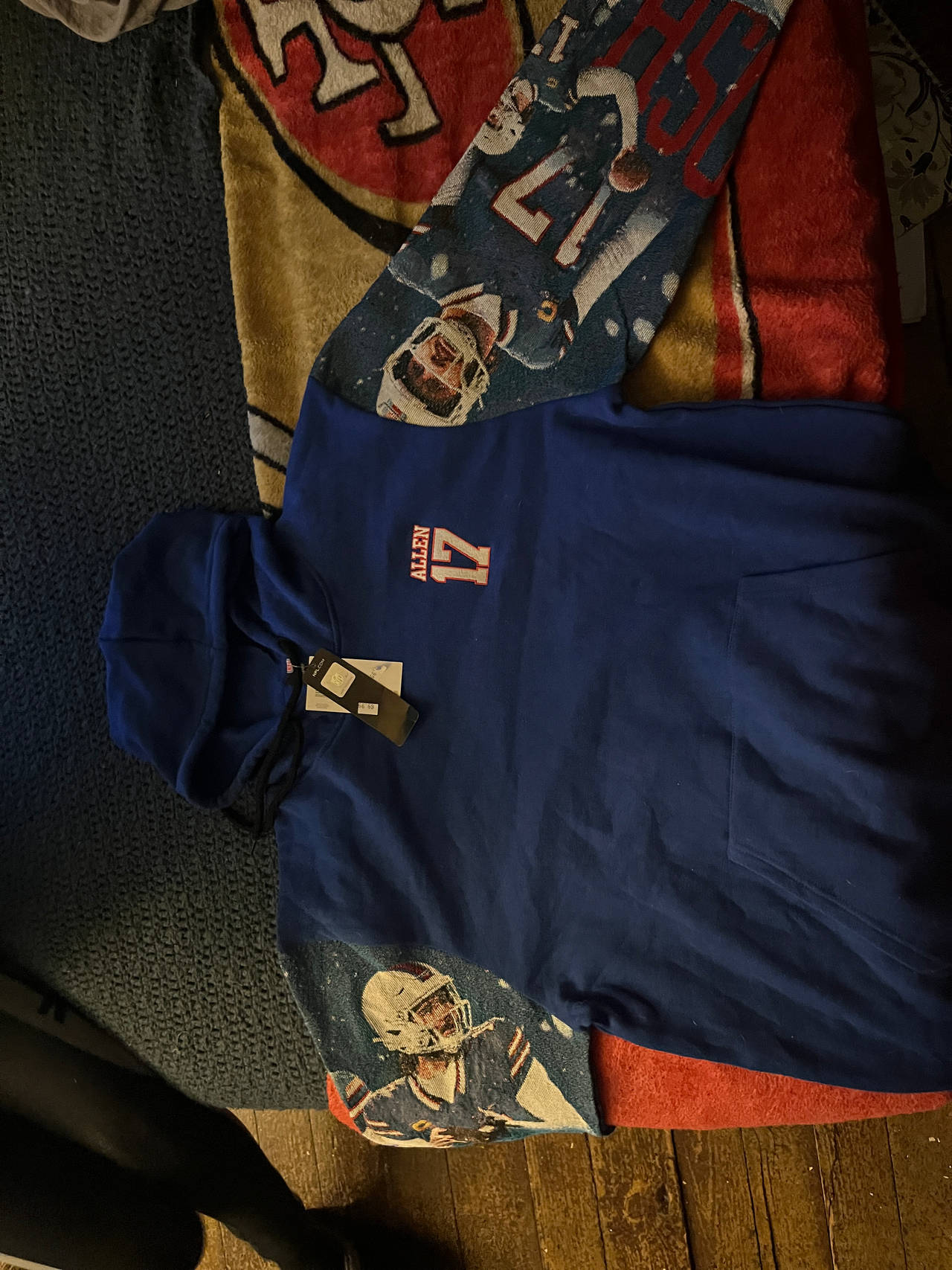 Josh Allen Buffalo Bills Tapestry Sleeve Hoodie