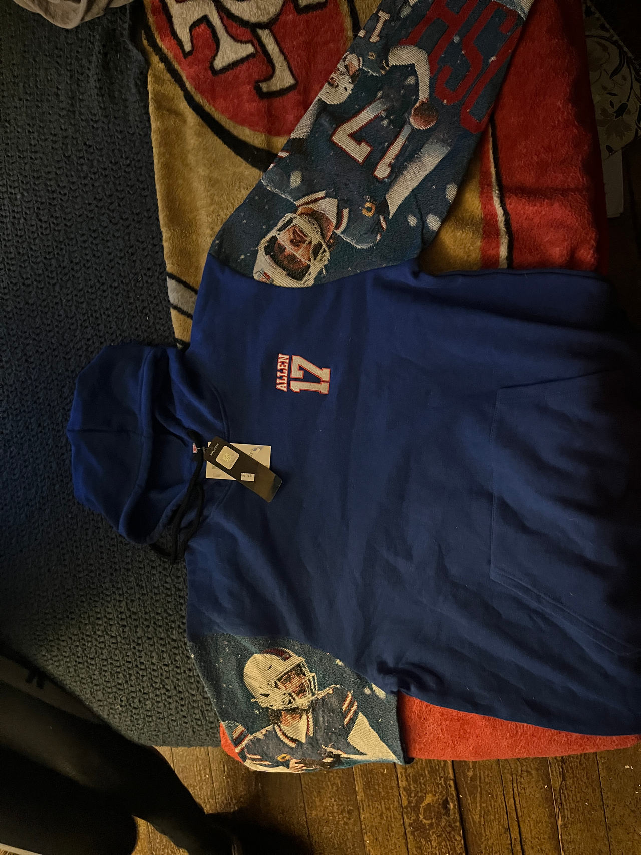 Josh Allen Buffalo Bills Tapestry Sleeve Hoodie