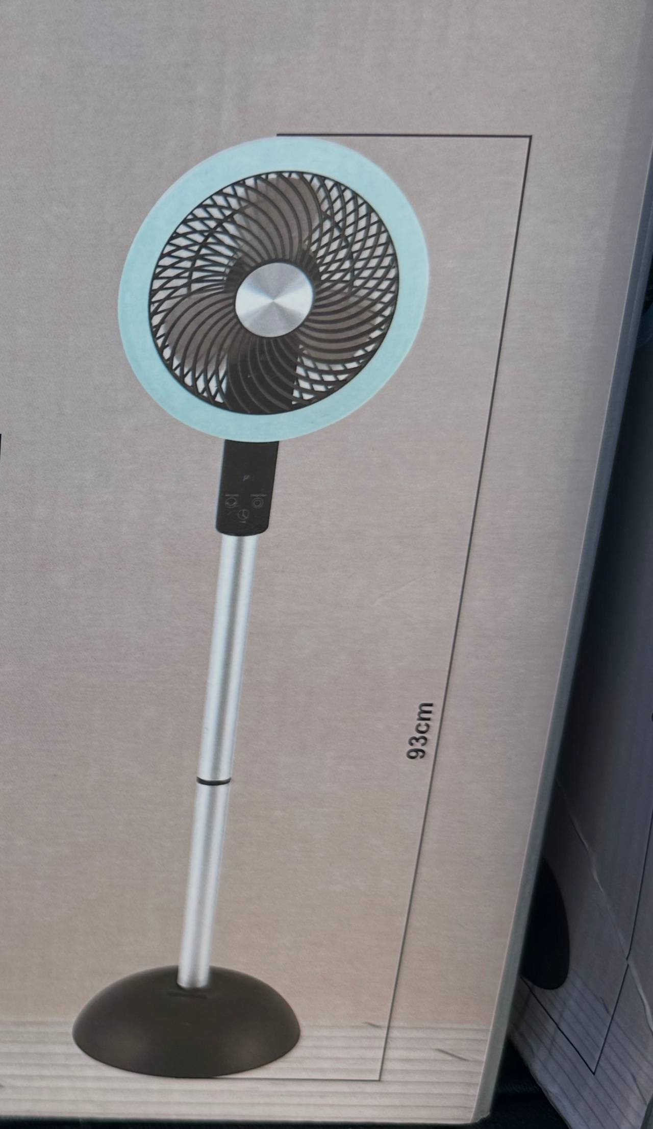 93cm LED Pedestal Fan with Ring Light