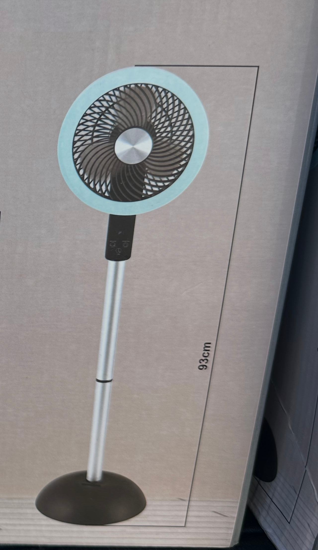 93cm LED Pedestal Fan with Ring Light