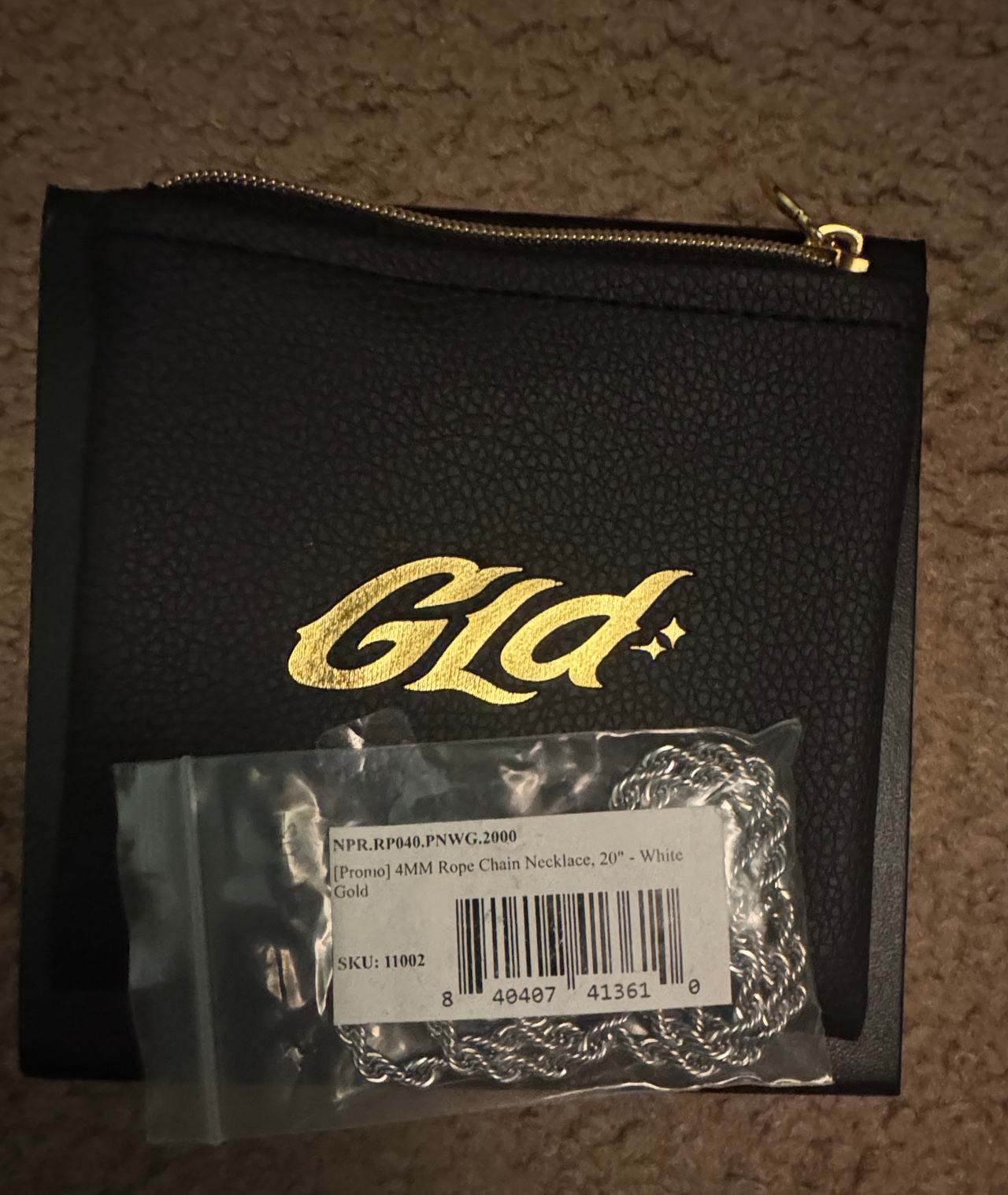 The GLD Shop 4mm Rope Chain Necklace 20" White Gold