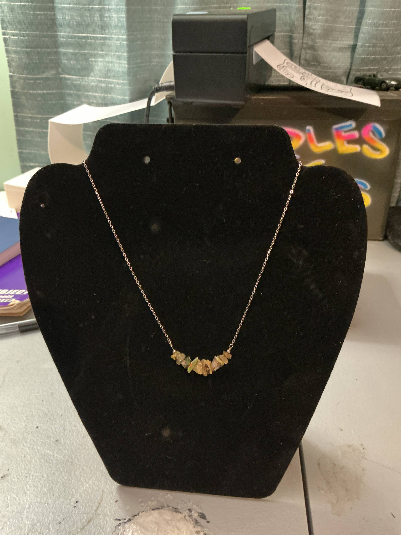 Raw Stone Chip Necklace