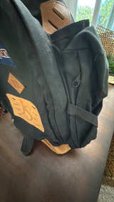 Jansport Vintage Leather Bottom Daypack Backpack Black - Image 4