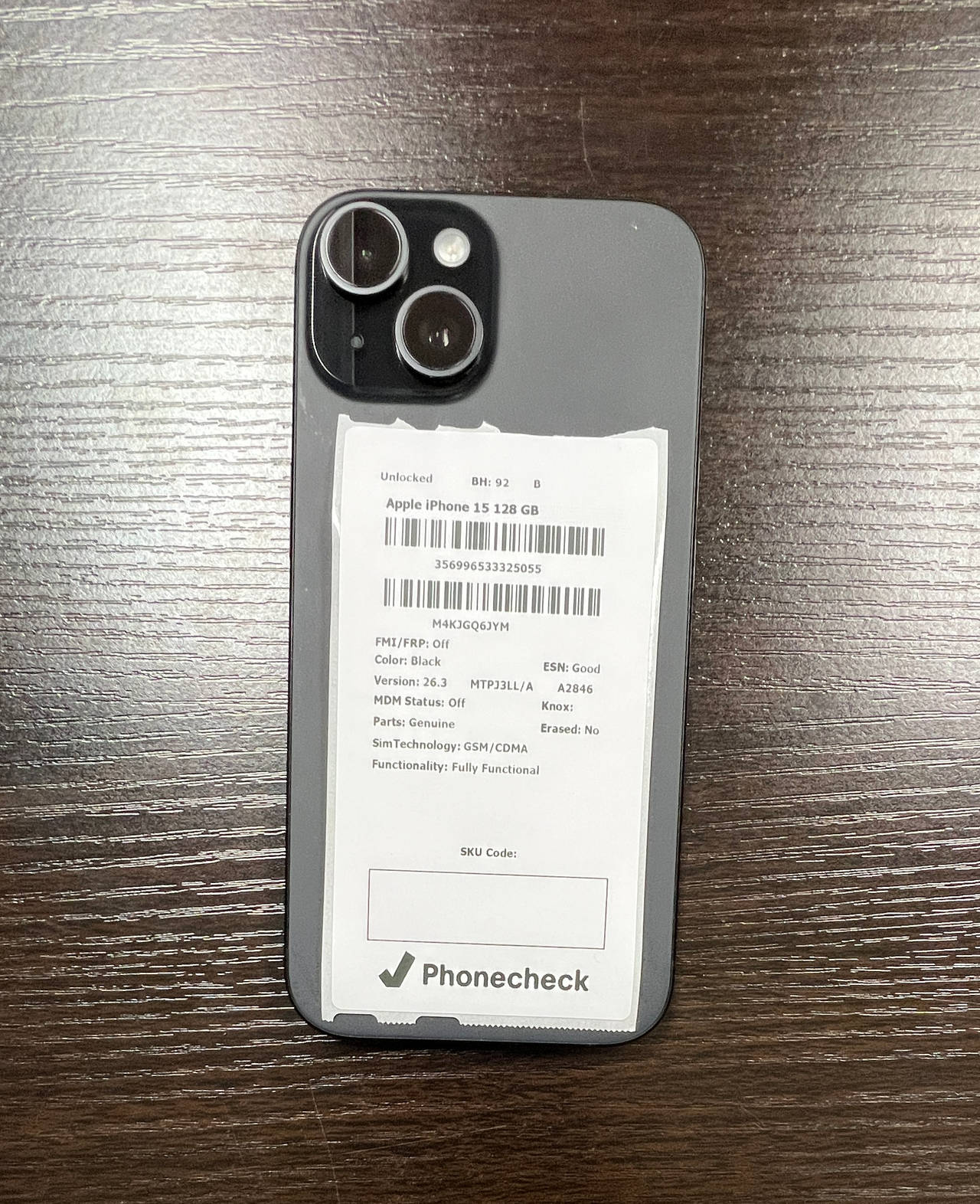 Apple iPhone 15 128GB Black