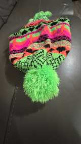 Neon Llama Knit Peruvian Beanie Hat - Image 4