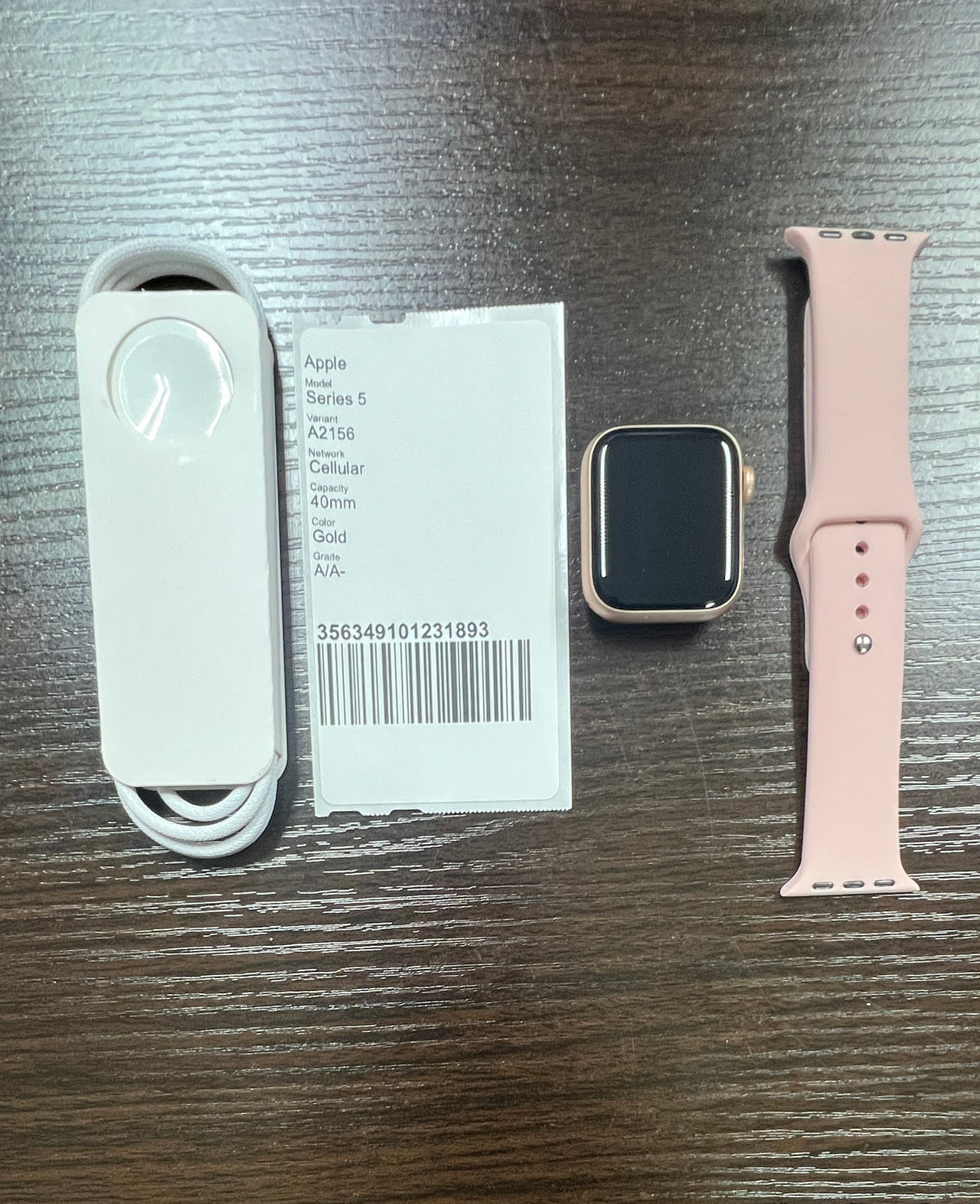 Apple Watch Series 5 40mm Gold Aluminum Case with Pink Sand Sport Band