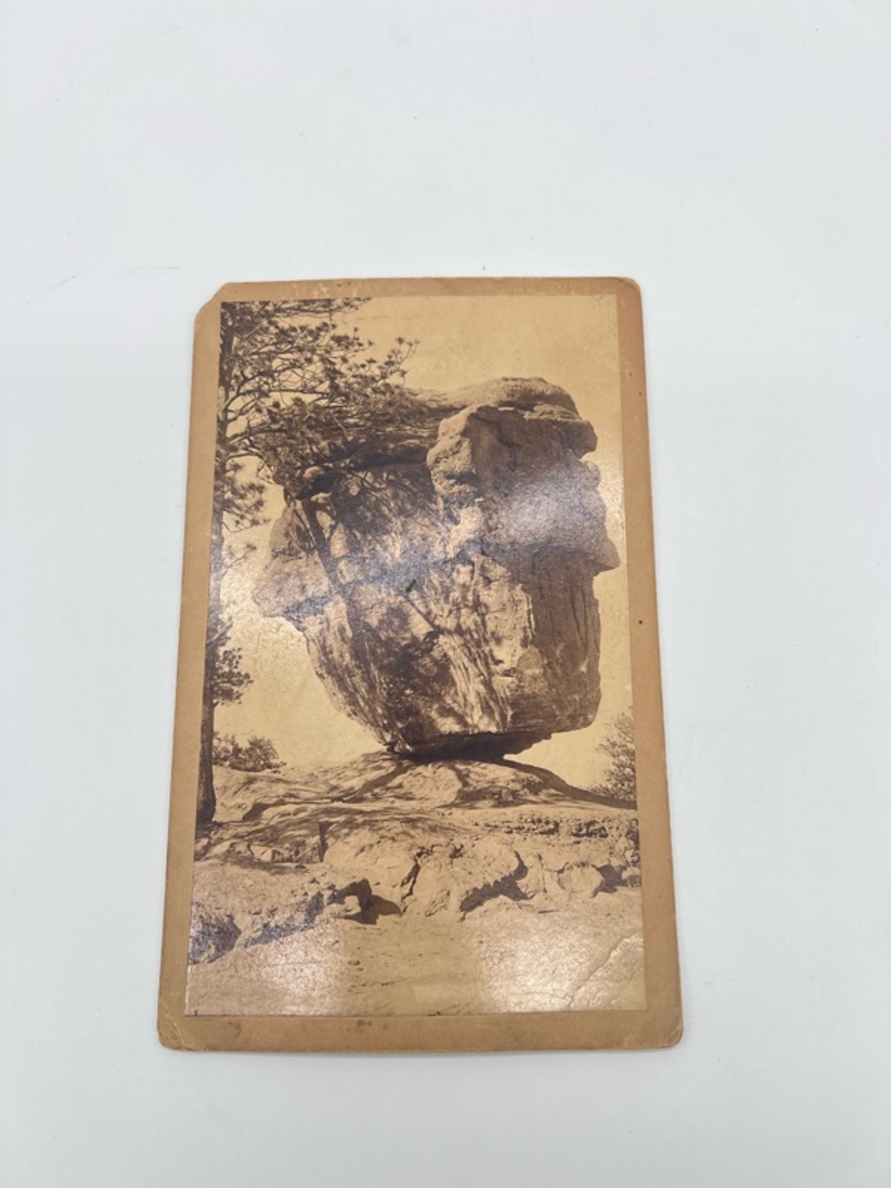 Antique Balanced Rock Garden of the Gods Colorado Stereoview Photograph