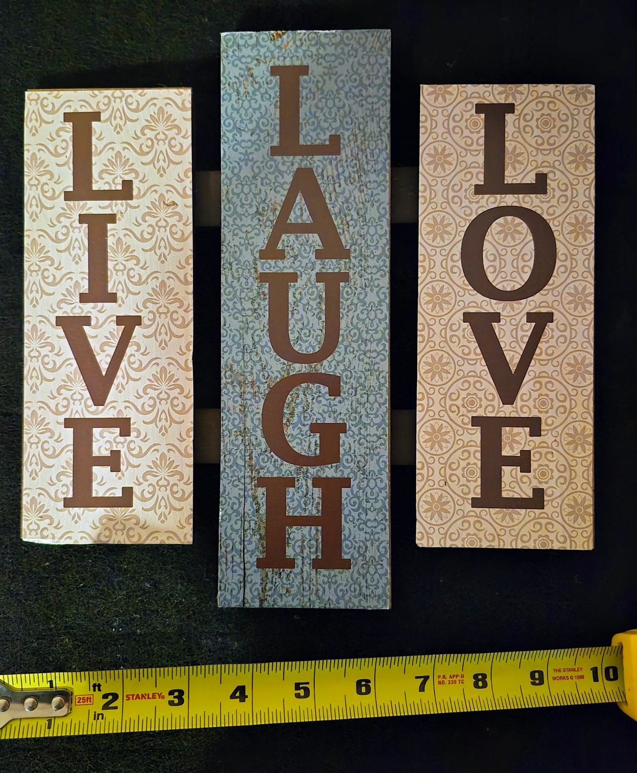 Live Laugh Love 3-Panel Wooden Wall Sign