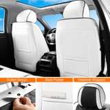 UNIVERSAL TRUCKS SUV  Black White Car Seat Covers Full Set LEATHER  VINYL - Image 7