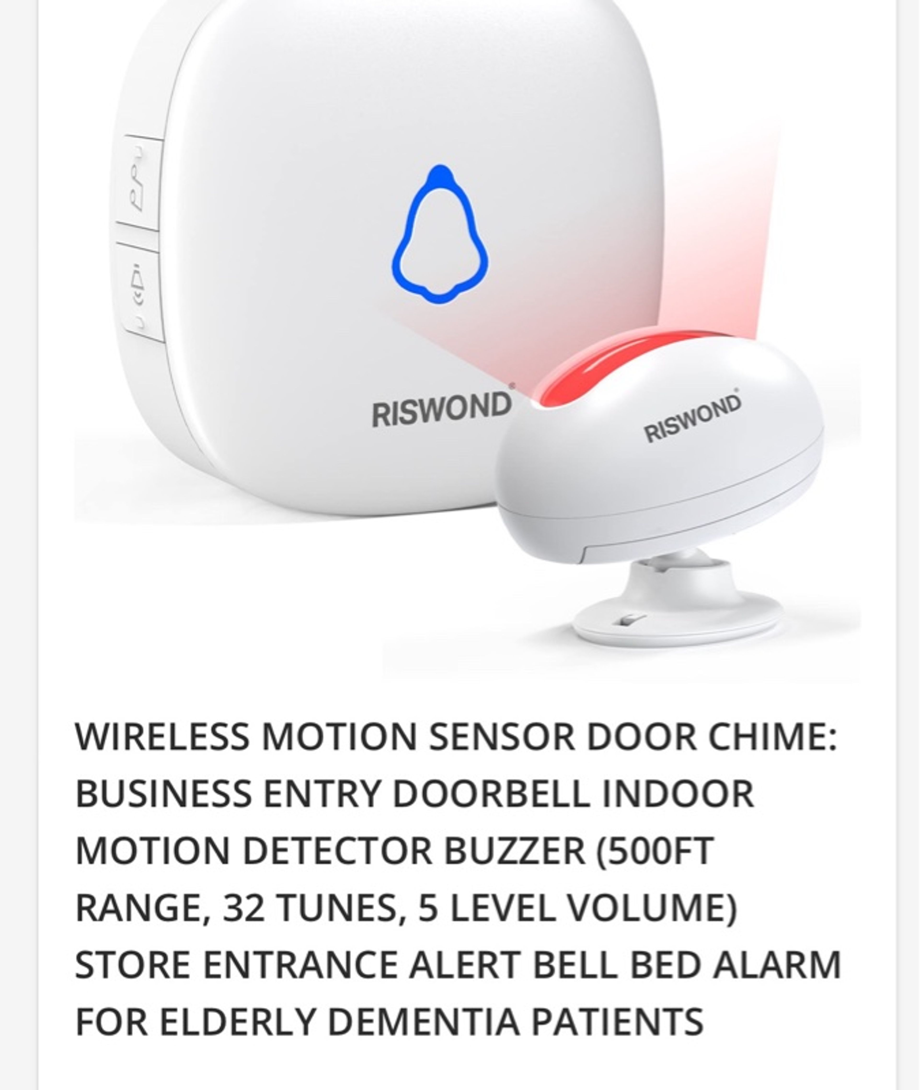 Wireless Motion Sensor Door Chime 32 Tunes