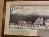 Norman Rockwell Main Street Stockbridge Framed Canvas Print Painting 1992 32”x11 - Image 6