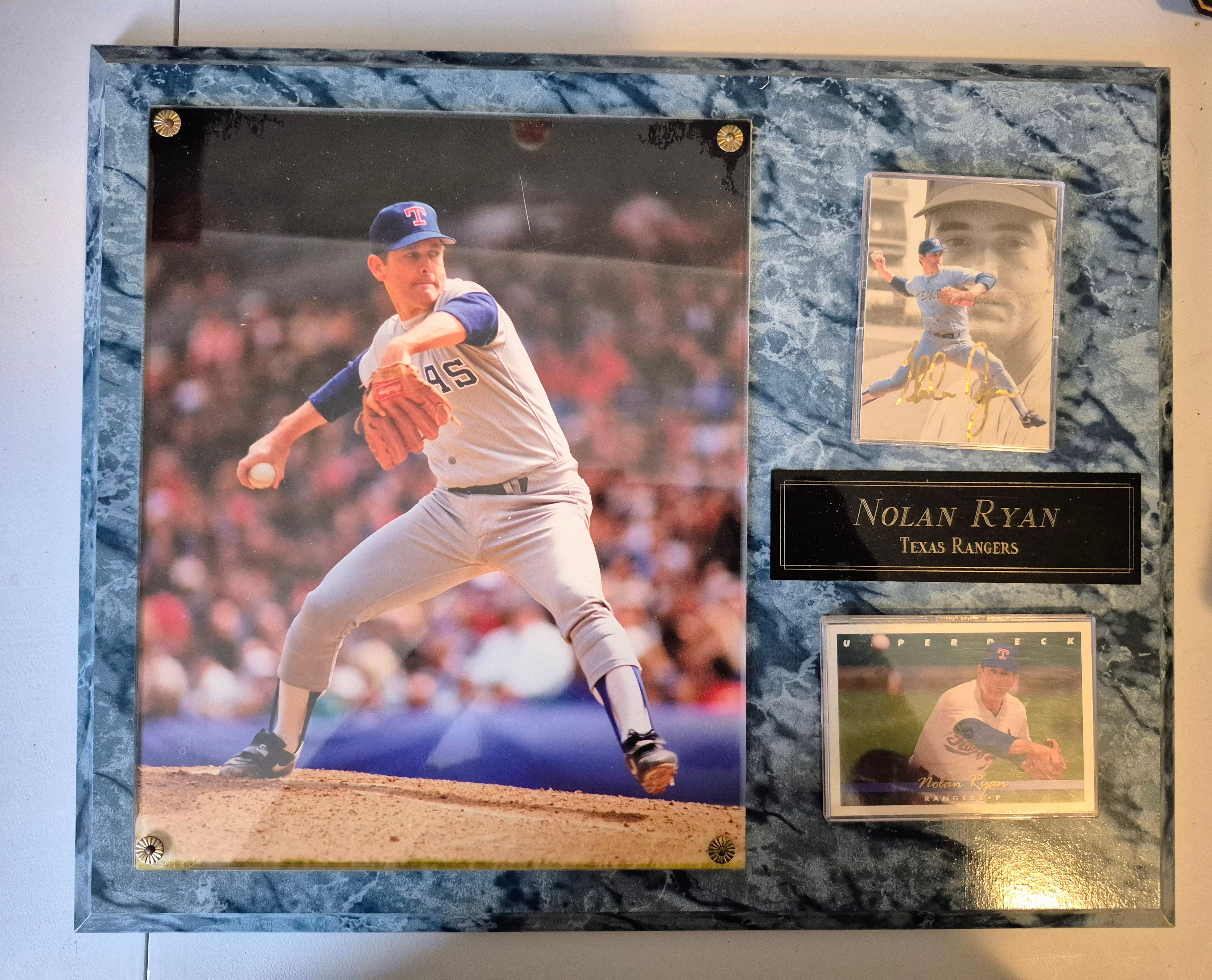 Nolan Ryan Texas Rangers Baseball Plaque with Trading Cards - Image 2