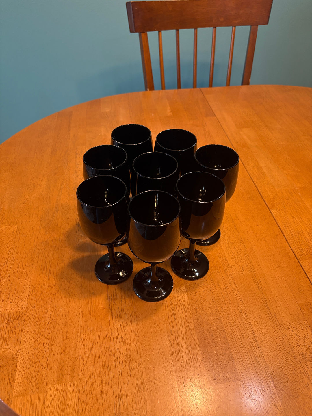 Black Wine Glasses Set