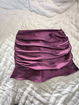 Collective the Label Purple Ruched Metallic Mini Skirt size 2 - Image 1