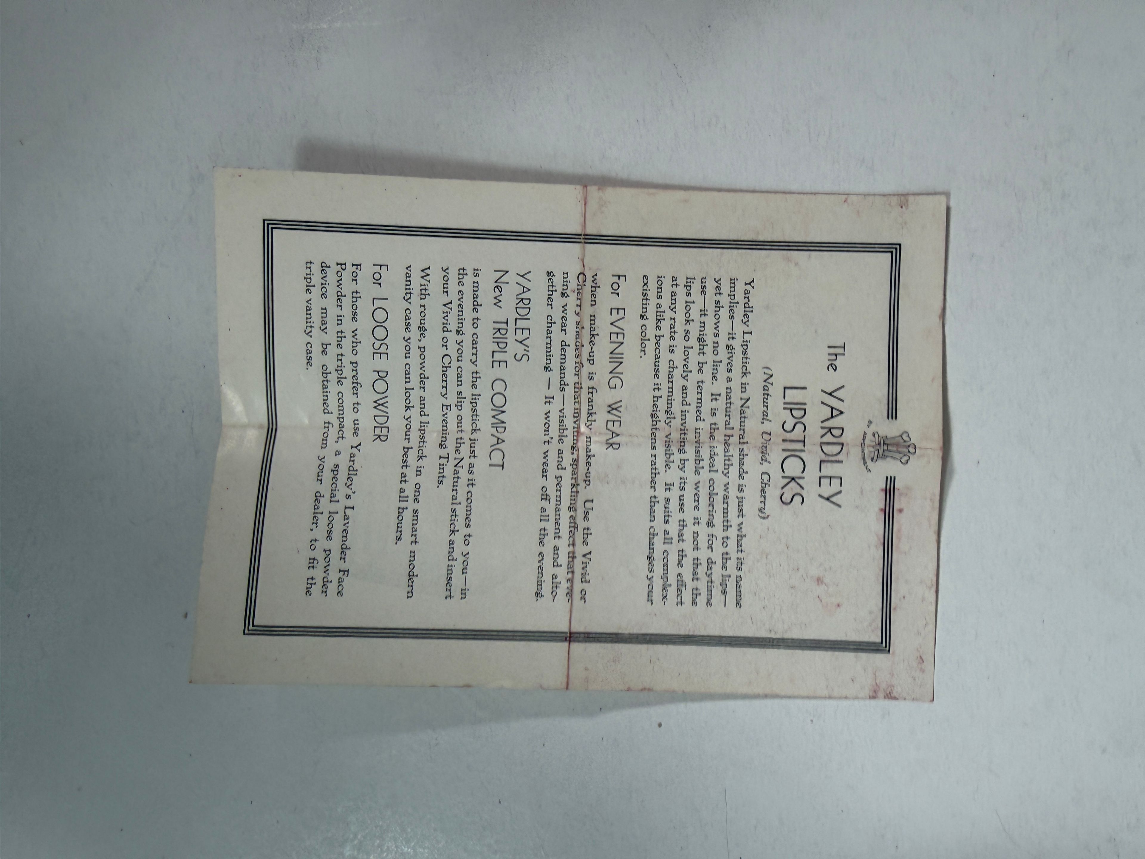 Vintage 1950s Yardley of London "Evening Lipstick" Triple Compact Vanity Set - Image 9