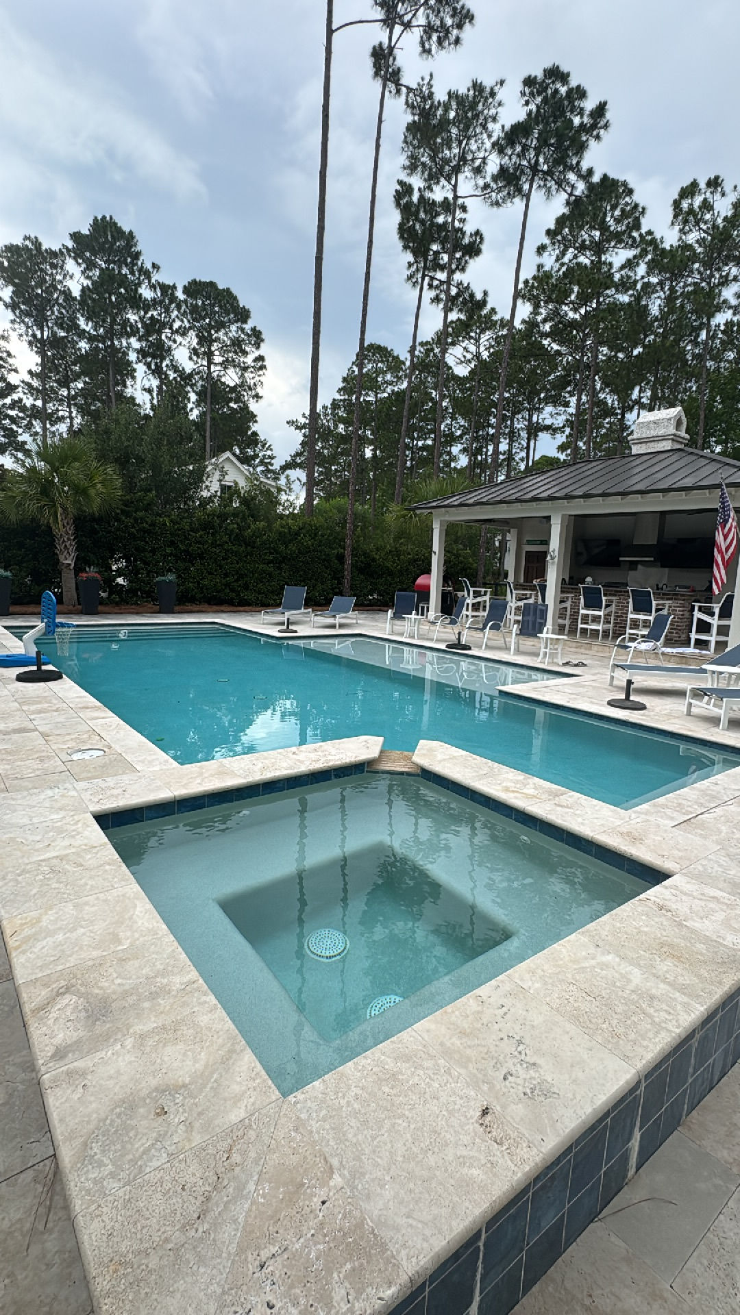 Inground Swimming Pool with Attached Spa
