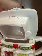 Christmas Cottage Tea Cup with Lid – Holiday House Teapot Style (Decor Only) - Image 3