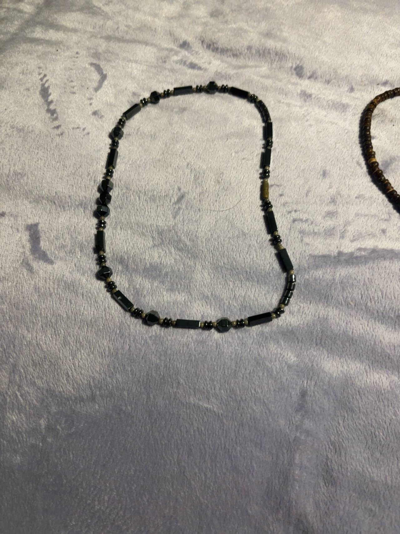 Trifari Black Onyx and Gold Bead Necklace