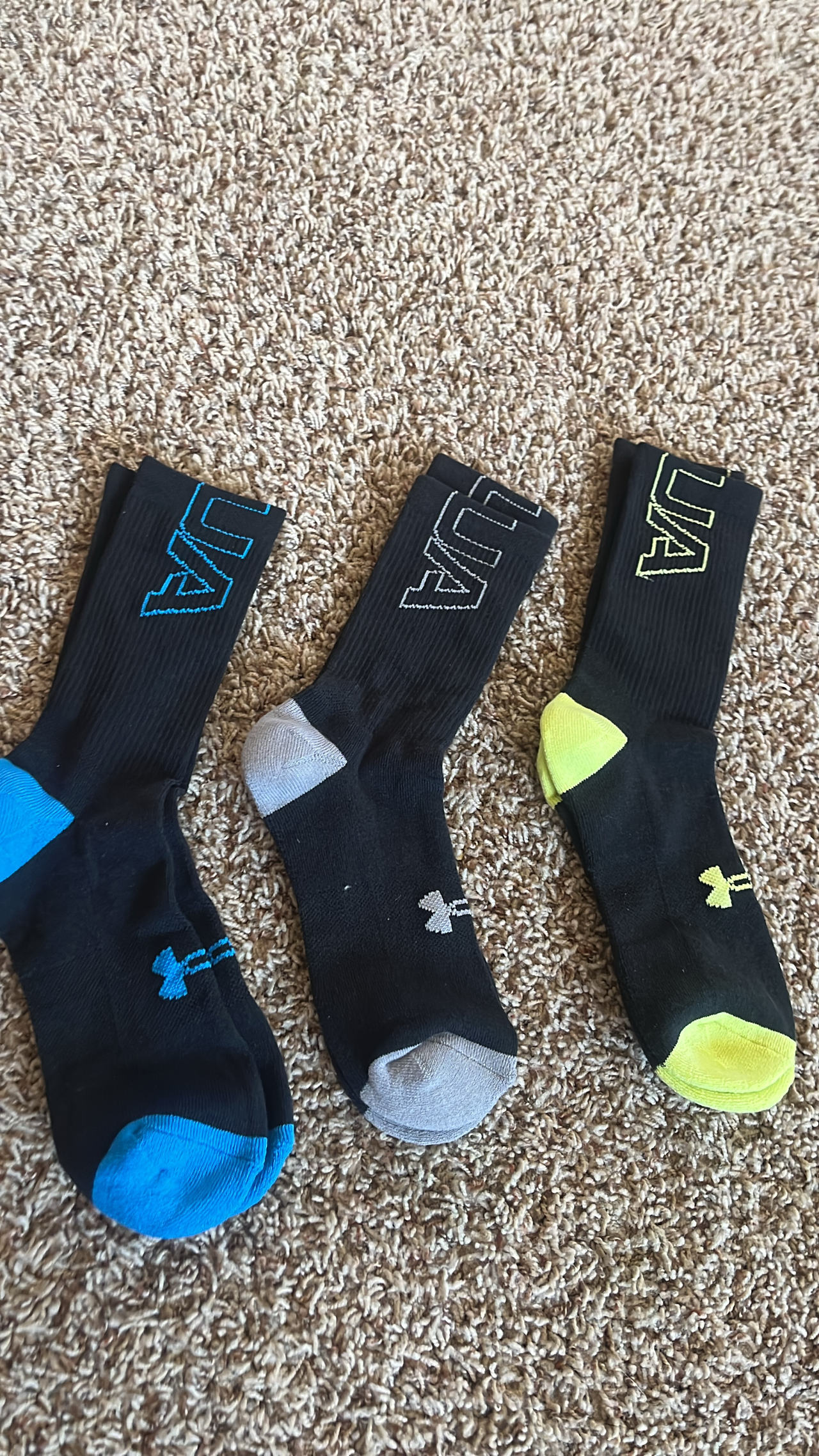 Under Armour Men's Phenom Crew Socks 3-Pack large brand new