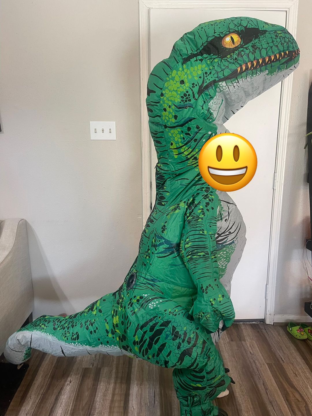 Inflatable Raptor dinosaur Costume