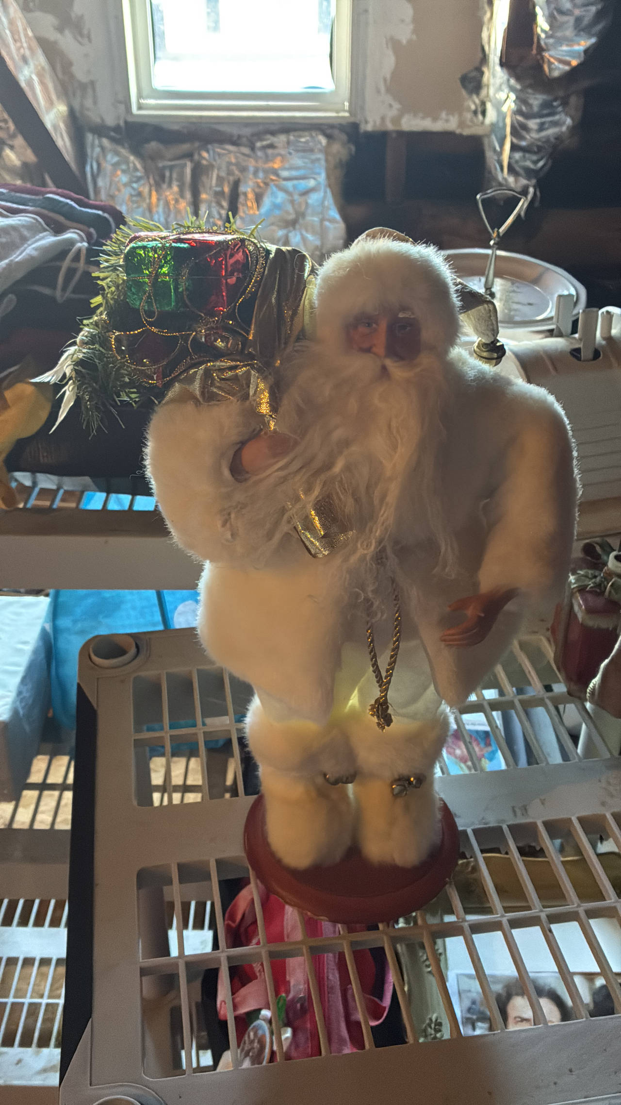 White Suit Standing Santa Claus Figurine