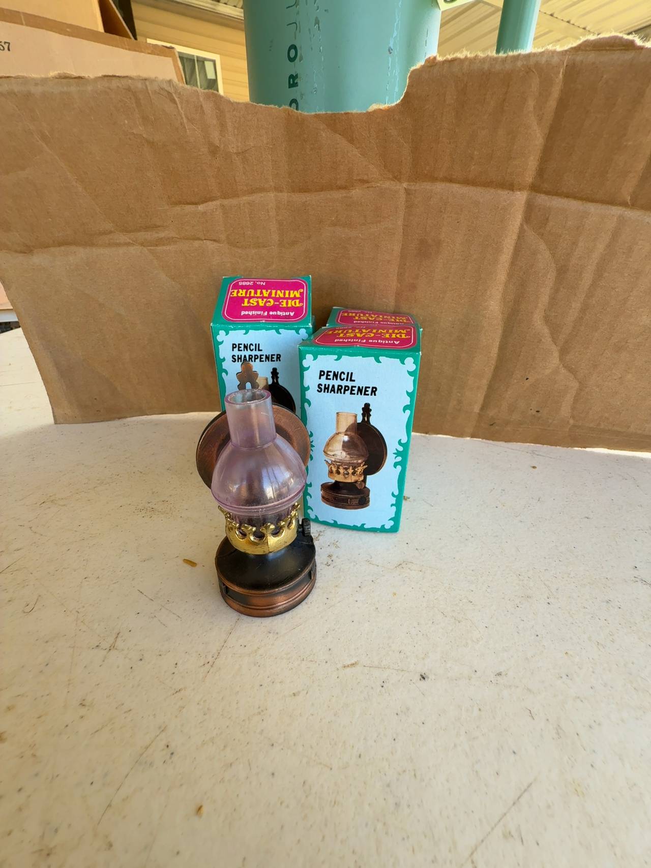Set of 3 Die Cast Oil Lamp Pencil Sharpener