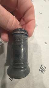 Antique Pewter salt or pepper Shaker etched floral Muffineer vintage - Image 4