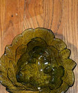 Indiana Glass Olive Green Fruit and Leaf Bowl - Image 1