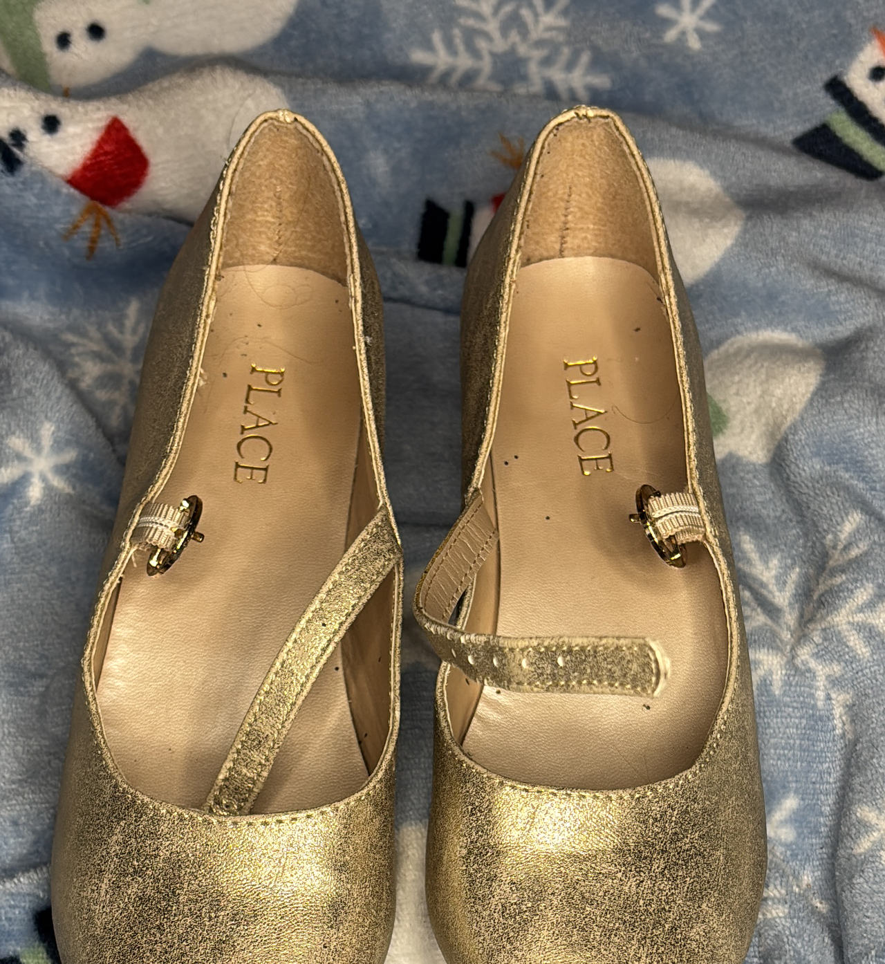 The Children's Place Girls Gold Mary Jane Dress Shoes
