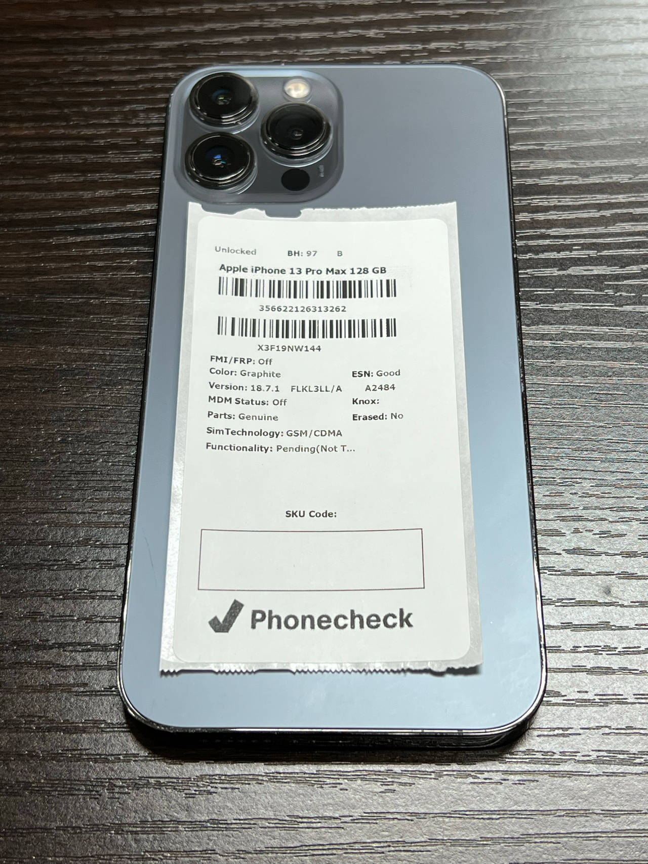 Apple iPhone 13 Pro Max 128GB unlocked 97% battery health