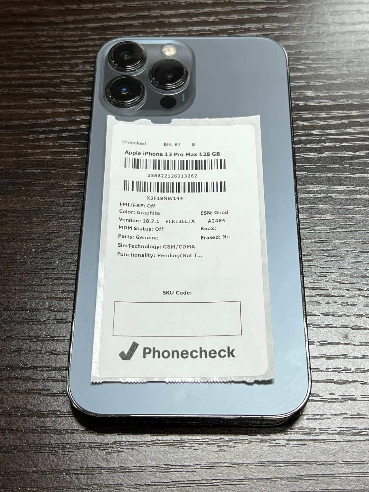Apple iPhone 13 Pro Max 128GB unlocked 97% battery health
