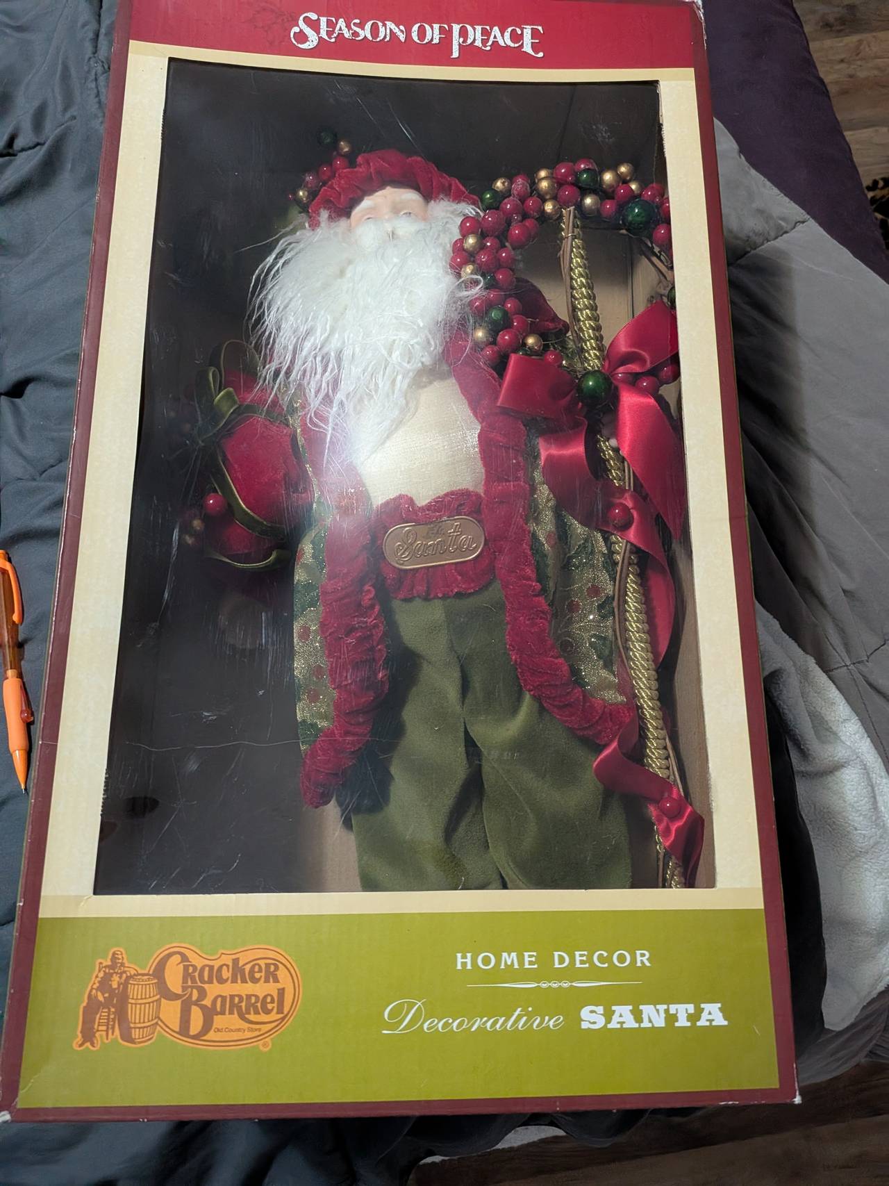 Cracker Barrel Season of Peace Decorative Santa