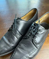 Allen Edmonds Black Leather Wendell Derby Shoes - Image 1