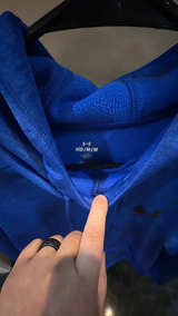 Under Armour Coldgear Fleece Hoodie Blue - Image 2