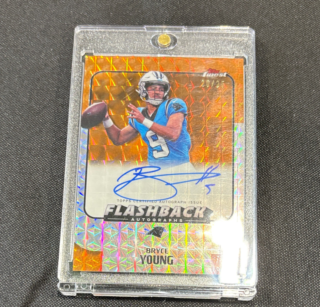 2023 Topps Finest Flashback Bryce Young Orange Refractor Autograph /25