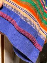 Ralph Lauren Vintage Aztec Polo Shirt Blue Yellow L - Image 5