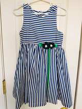 Doe a Dear Girls Blue and White Striped Dress size 4 Boutique - Image 1