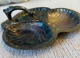Vintage Silver Plate Triple Shell Serving Dish with Handle - Image 3