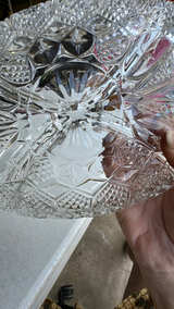 Vintage French Veropa MOLDAVIA 4-part Divided Appetizer Glass Tray Diamond Star - Image 5