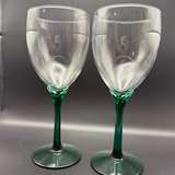 Libbey Green Stem Wine Glasses - Image 3